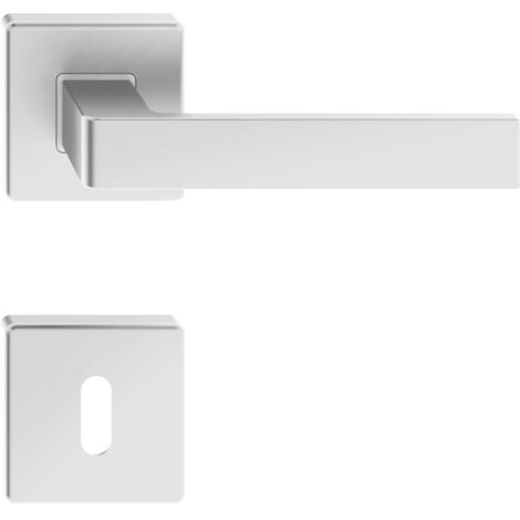 Maniglia Ergo in argento, piastra quadrata, chiave, linea italiana - MP ileksrk
