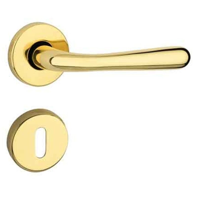 MANIGLIA 'FLY' CON ROSETTA E BOCCHETTA Cromo satinato Q.TA 2