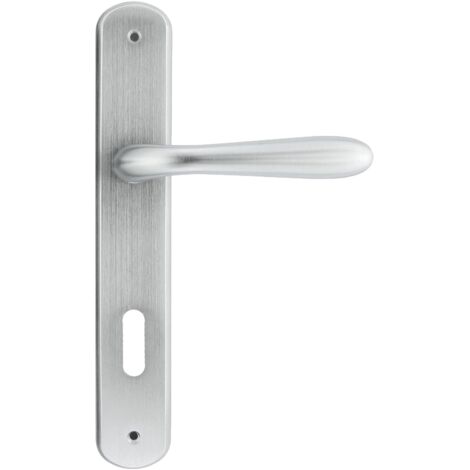 MANIGLIA 'GOCCIA' CON PLACCA  Col. Cromo satinato - Interasse 90 mm