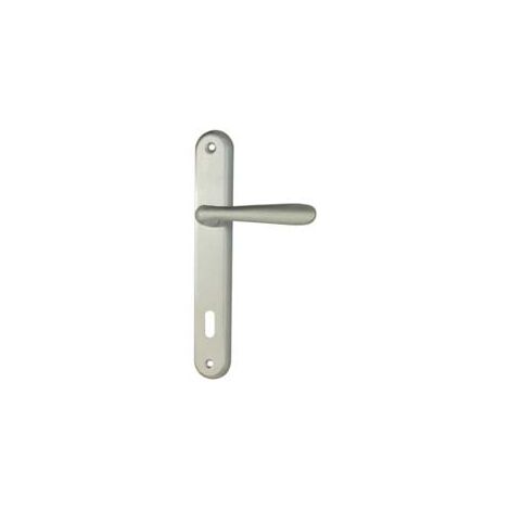 MANIGLIA GOCCIA CON PLACCA IN ZAMA FINITURA OTTONE CROMO SATINATO- - mm.70 foro normale - 1 paio