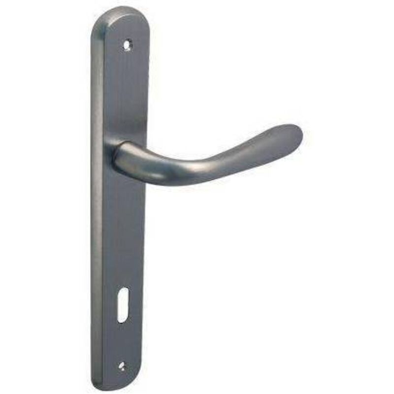 Manija de gota con acabado en cromo, placa con orificio patentado