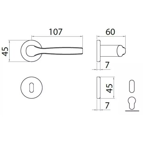 MANIGLIA GPB GABRY RB8 ALLUMINIO ARGENTO (F1)