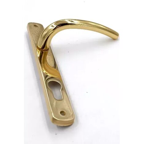 MANIGLIA GPB MILENA PLACCA YALE STRETTA OTTONE LUCIDO