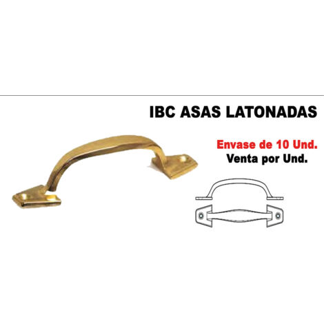 MANIGLIA IBC PLACCATA OTTONE 235-53 LUNGA 130 MM