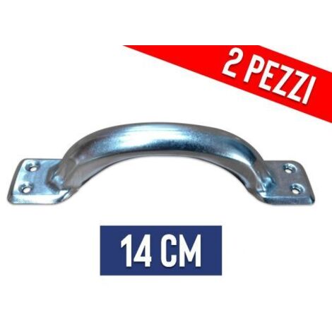 MANIGLIA IMBUTTITA PER MOBILE IN ACCIAIO ZINCATO 2 PEZZI 12587V CM 14 (12590)