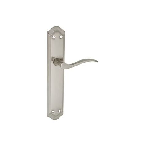 Emuca - Maniglie porta interna, coppia di maniglie per porta da interno con  placca 43x250 mm, Alluminio e zama, Nickel satinato. : : Fai da te