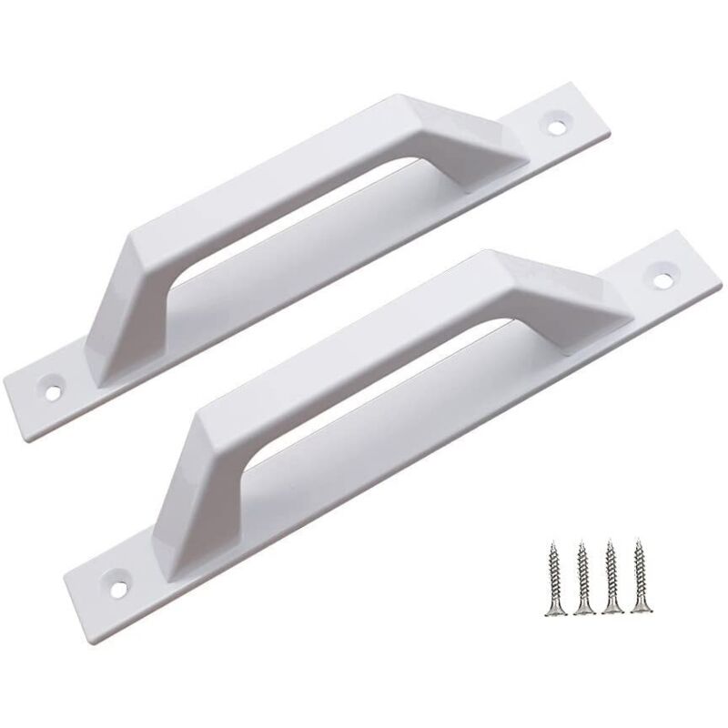 Maniglia in alluminio da 19,6 cm per porta del fienile, maniglia per porta scorrevole in acciaio al carbonio (D bianco)