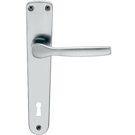 MANIGLIA IN ALLUMINIO """GINEVRA""" CON PLACCA ARGENTO SAT