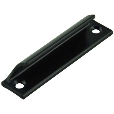maniglia in alluminio laccato nero con forma speciale, lunghezza 90 mm, adatta per maniglie di porte e finestre in alluminio.