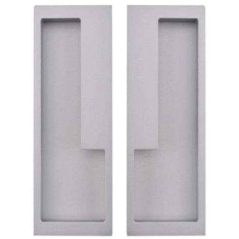 Maniglia in lega di zinco KZQ, confezione da 2 maniglie per porte scorrevoli incassate, maniglia per porta moderna e semplice per cassetti scorrevoli, armadi e guardaroba (argento)