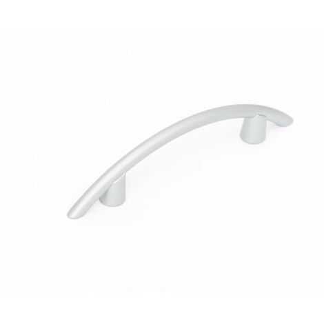 MANIGLIA IN METALLO MODERNA ARGENTO 96MM TIPO D