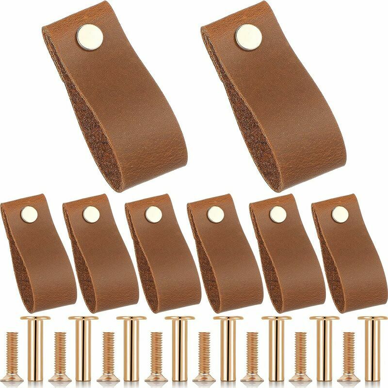 Maniglia in pelle da 8 pezzi, maniglie per