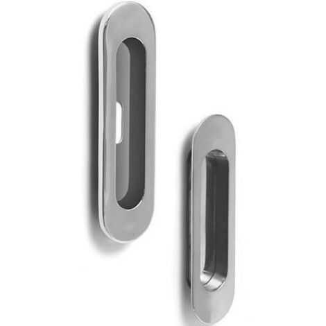MANIGLIA INCASSO OVALE 125X38MM CROMO SATINATA