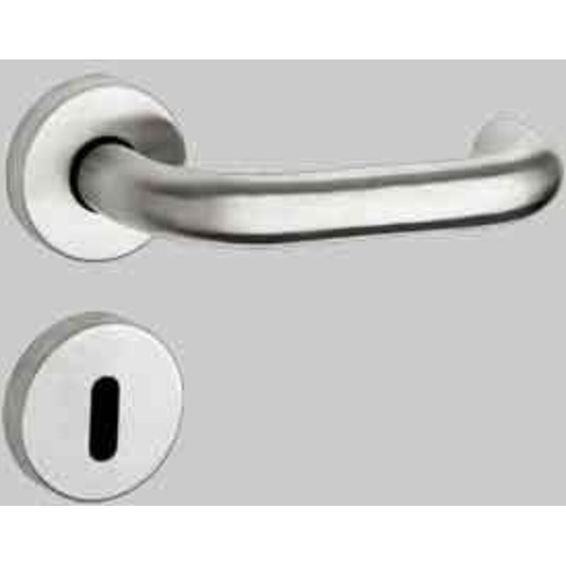 Maniglia inox spagna con rosetta e bocchetta col. inox satinato