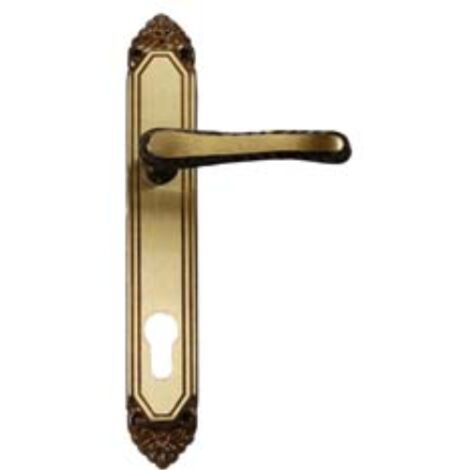Maniglia lavinia con placca in ottone foro yale - mm.90 tipo leggero 1 paio