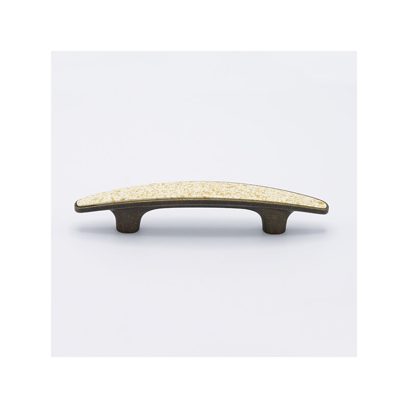 Image of Maniglia lunga arrotondata effetto bronzo con inserto maculato 160x21x32mm - 052B Bridge - Effetto bronzo