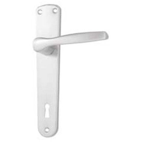 Maniglia modello alu con placca in alluminio argento - mm.90 - 2 pa
