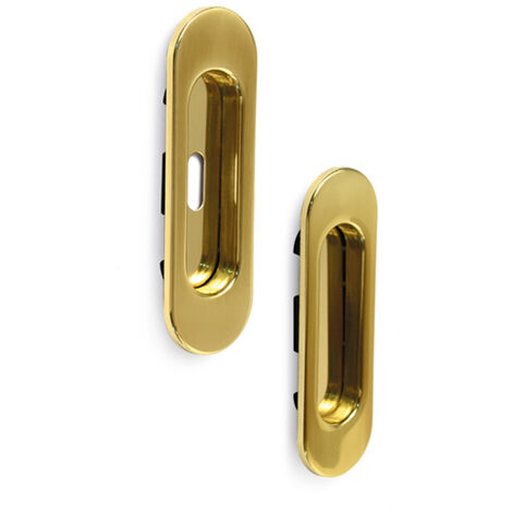 MANIGLIA OVALE PORTA SCORR C/FORO E SENZA  ORO L- 1,0 pz