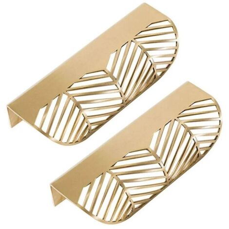 Maniglia per cassetti a forma di foglia, maniglia per porta di mobili in ottone, maniglia per porta di armadietti (2 pezzi)