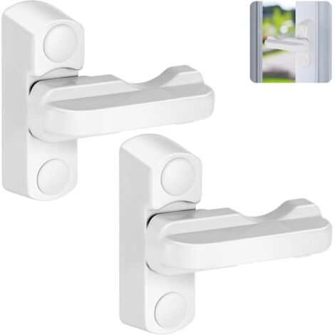 Maniglia per finestra, 2 maniglie in alluminio, maniglia di sicurezza per finestre e porte con blocco di sicurezza per bambini, facile installazione per porte, armadi e finestre di casa.