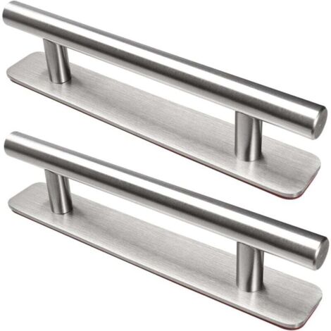 Maniglia per mobili autoadesiva da 2 pezzi, maniglia da cucina in acciaio inossidabile da 128 mm, non richiede foratura, per mobili, cucine, porte scorrevoli, portefinestre
