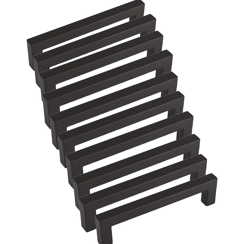 Image of Maniglia per mobili da cucina nera da 10 pezzi Maniglia da cucina Maniglia per mobili nera da 128 mm in acciaio inossidabile per porta dell'armadio