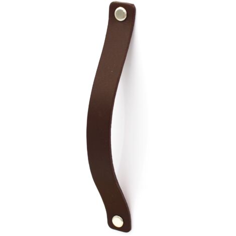 Maniglia per mobili in pelle 16 cm, marrone cioccolato, Black Tree, maniglie per mobili + accessori e viti