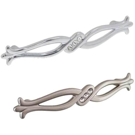 Maniglia per mobili in stile moderno con Swarovski Linea Luxury Serie 15 Giusti - 96 Cromo Lucido