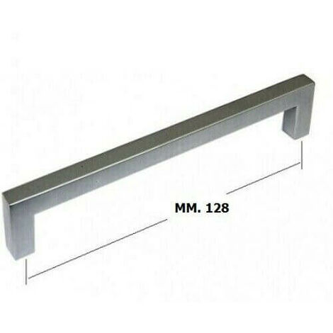 MANIGLIA  PER MOBILI INTERASSE 128mm ALLUMINIO
