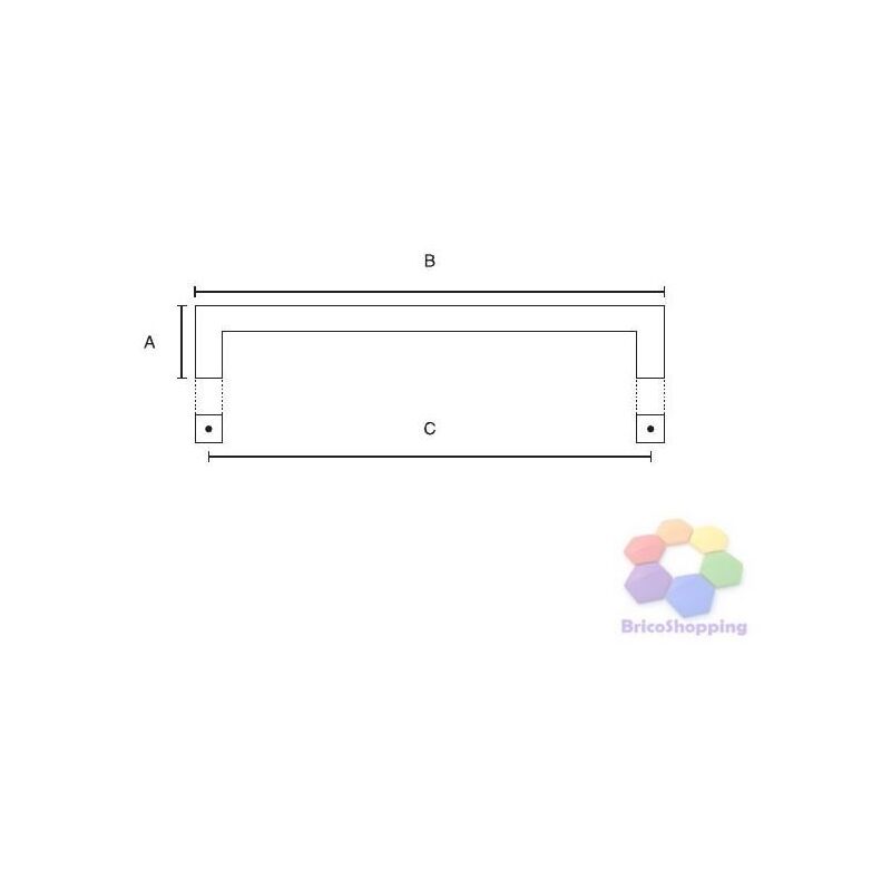 Image of Maniglia per mobili maniglie manigliette quadrate acciaio lucido satinato 96 12 colore: cromo lucido taglia: 224mm