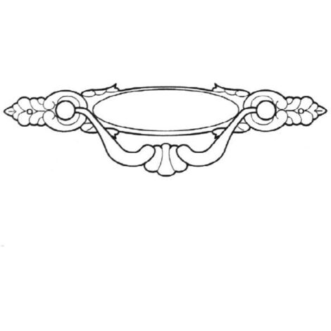 Maniglia per mobili  Stile classico  Realizzato in zama  Finitura in vecchia pelle  Distanza tra i punti: 64 mm  Dimensioni 1103217mm  Sistema di fissaggio avvitato  Include viti M4  1 unità