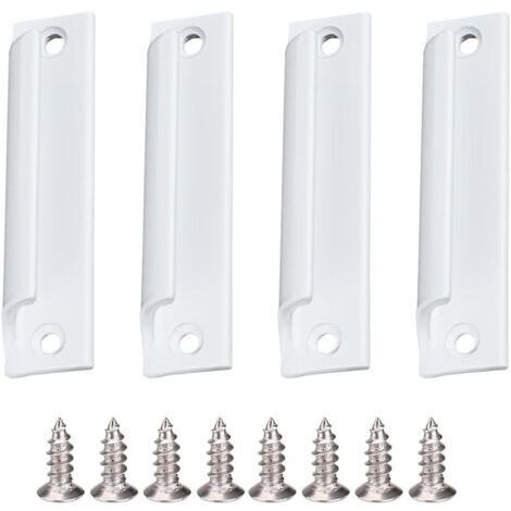 Maniglia per porta, 4 pezzi con viti, maniglia per porta del balcone, adatta per ante di cassetti e armadi, bianca