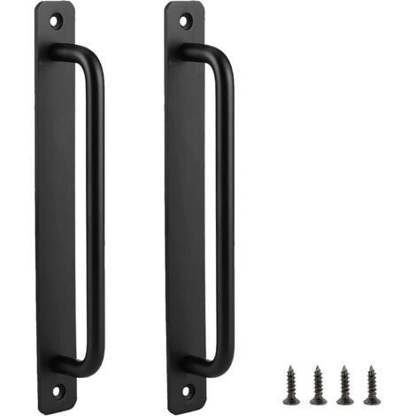 Maniglia per porta a 2 pomelli, realizzata in lega di alluminio, adatta per armadi, cassetti, tolette (nera, distanza tra i fori: 160 mm)