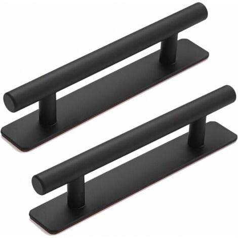 CYSLMUK Maniglia per porta autoadesiva con tubo dritto da 15 cm, 2 pezzi di maniglia per mobili in lega di alluminio, maniglia senza foratura per porta scorrevole del fienile, finestre, armadi