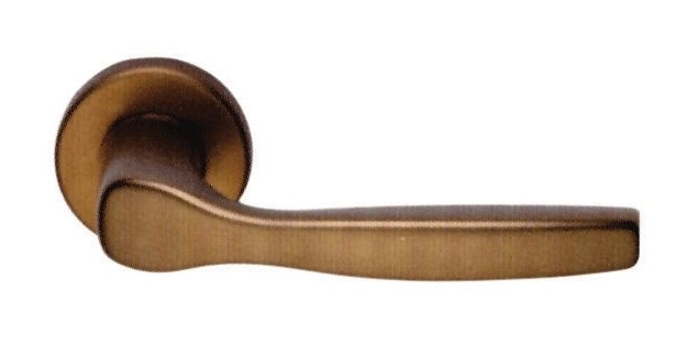 Image of Maniglia per Porta con Placca in Alluminio Anodizzato colore Bronzo