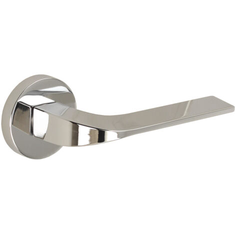 Maniglia per porta DH18, Vidaro, Basic Line, placca rotonda, cromo lucido