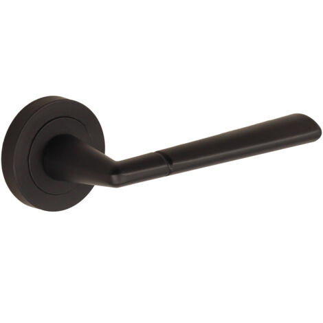 Maniglia per porta DH81, Erni, Basic Line, placca rotonda, nero super opaco