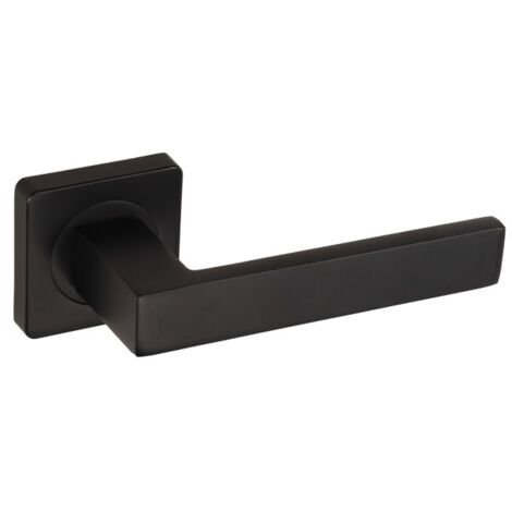 Maniglia per porta DH82, Alea, Basic Line, placca quadrata, nero super opaco