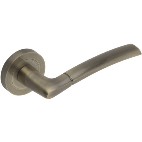 Maniglia per porta DH96, Adular, Basic Line, placca rotonda, oro antico