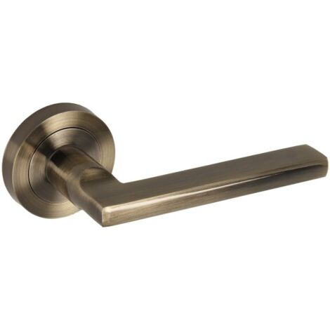 Maniglia per porta DH98, Classico, Basic Line, placca rotonda, oro antico