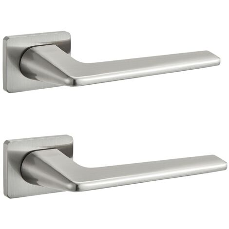 Maniglia per porta interna Recta Satin con piastra rettangolare