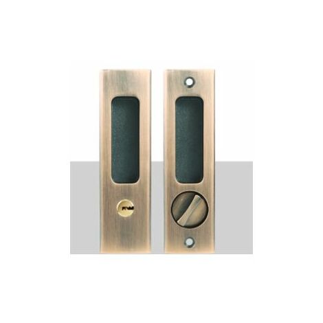 Maniglia per porta retrattile con serratura per porta scorrevole Maniglia per porta incassata 160 mm (bronzo)