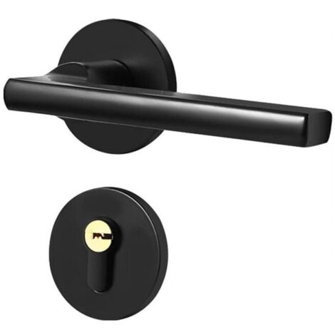 Maniglia per porta singola, maniglia per porta nera BB WC PZ, maniglia per porta interna di design, maniglia per porta in alluminio dal design sottile e rotondo contemporaneo