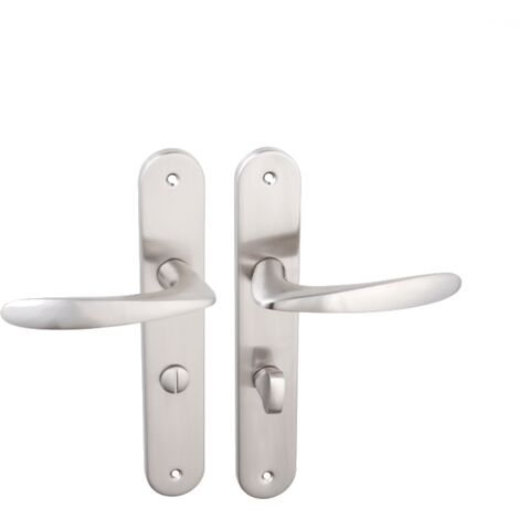 Maniglia per porta su piastra lunga GOA Satin WC 72 mm