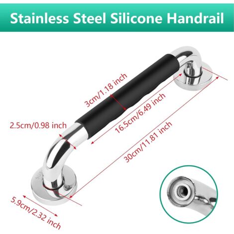 Maniglia per vasca da bagno, barra di sostegno antiscivolo per WC da 30 cm, barra di sostegno per bagno, barra di sostegno per doccia per disabili