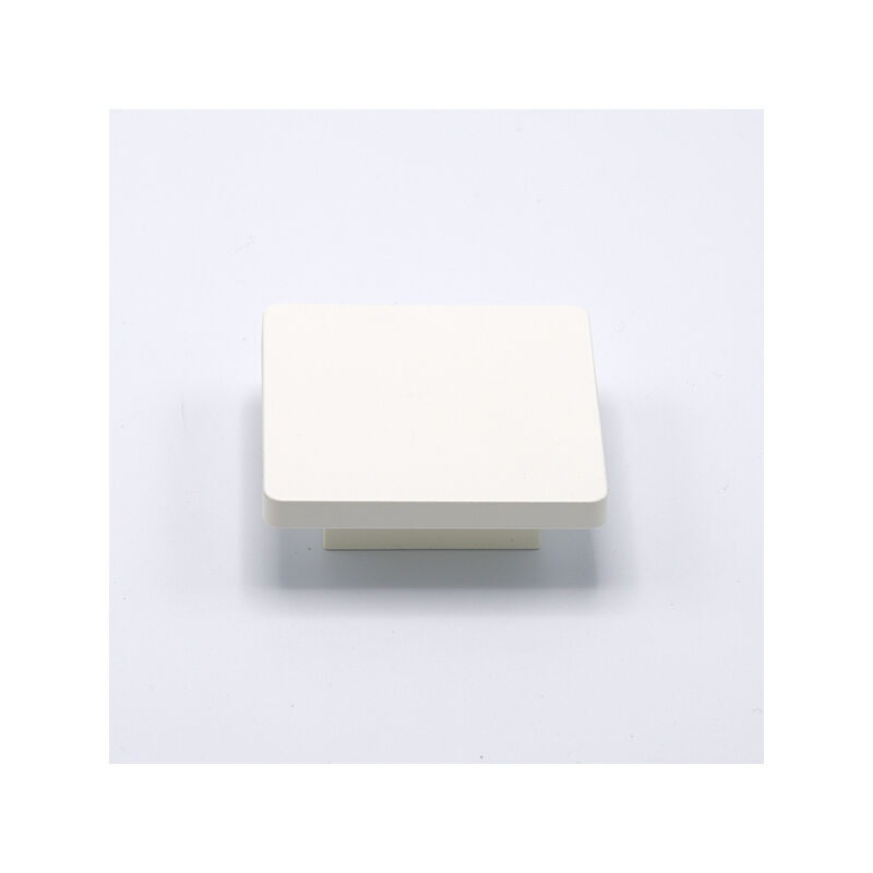 Image of Polideas - Pomolo piatta e quadrata in goffrato fine bianco 70x70x22mm - 431 Square - Goffrato fine bianco