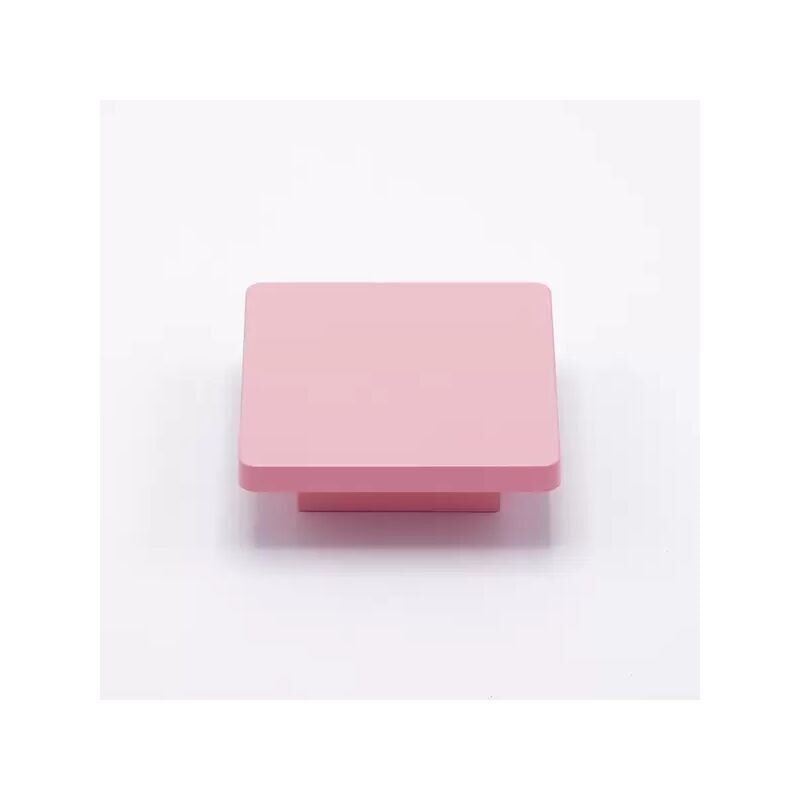 Polideas - Pomolo piatta e quadrata in goffrato fine rosa 70x70x22mm - 431 Square