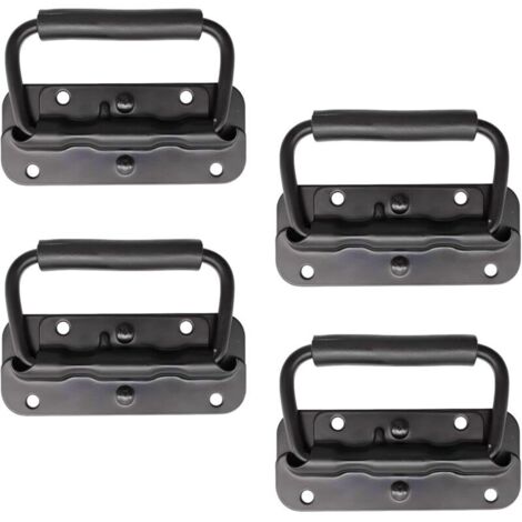Maniglia pieghevole a molla in acciaio inossidabile da 4 pezzi, maniglia da 100 mm per porte pieghevoli, maniglia pieghevole per casse, maniglia per scatole con maniglia per cassetta degli attrezzi, p