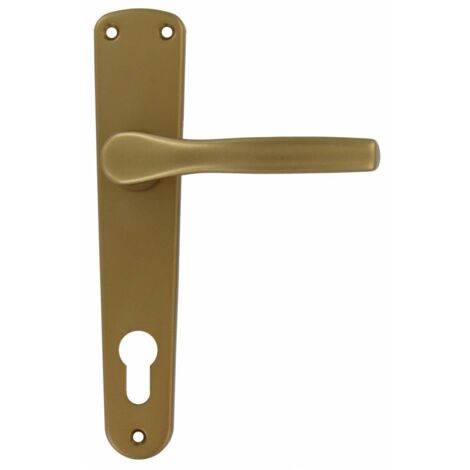 Maniglia Porta Portoncino Anodizzata Bronzo Foro Yale Cilindro Europeo