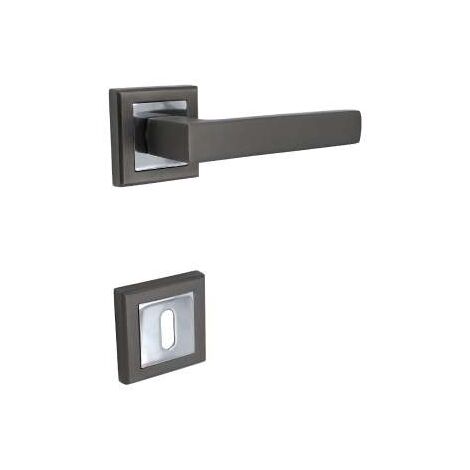 Maniglia Qstyle Con Rosette Patent Alluminio Antracite E Cromo